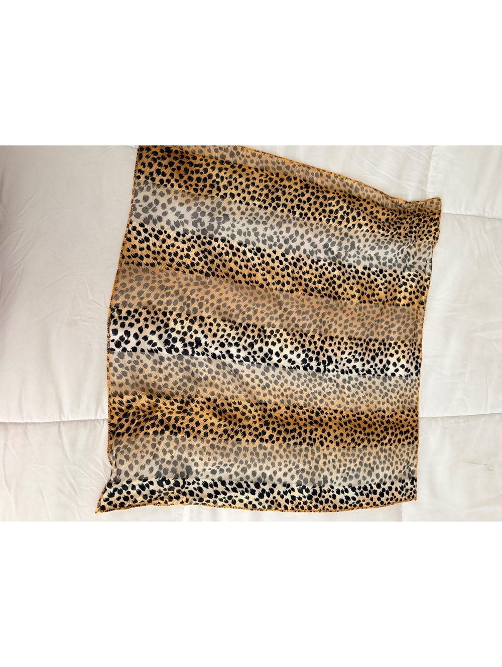 Animal Print Satin Square Scarf